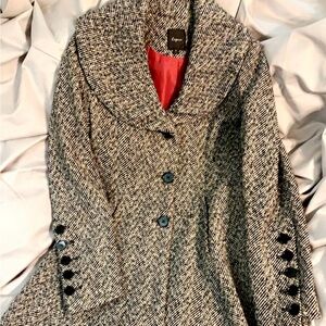 Express Tweed Button-Up Coat Medium